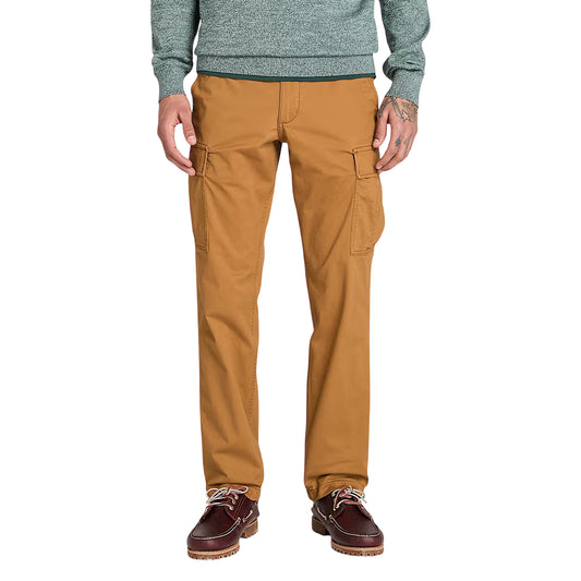 Pantaloni Cargo Uomo in Twill Brookline Giallo scuro modello frontale