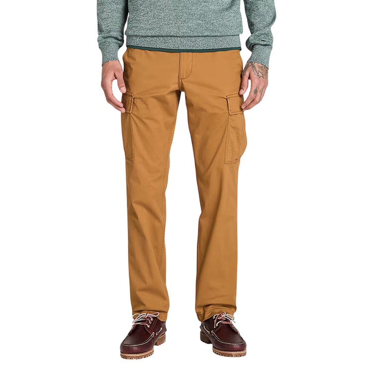 Pantaloni Cargo Uomo in Twill Brookline Giallo scuro modello frontale