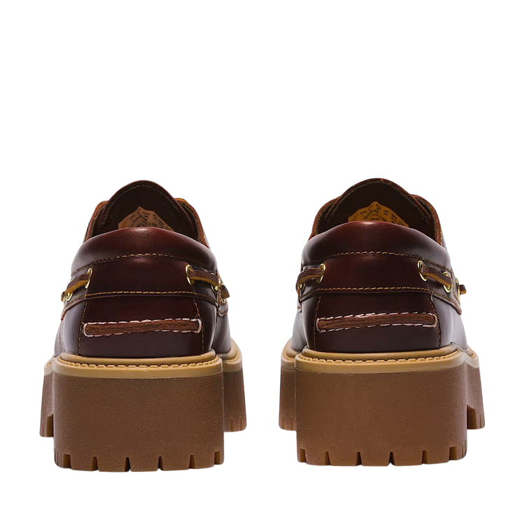 Scarpe da barca Donna con Plateau Stone Street marrone scuro retro