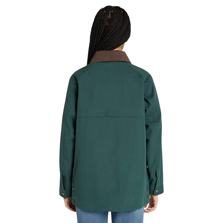 Cappotto Donna Barn Impermeabile Wenham Verde scuro modella retro