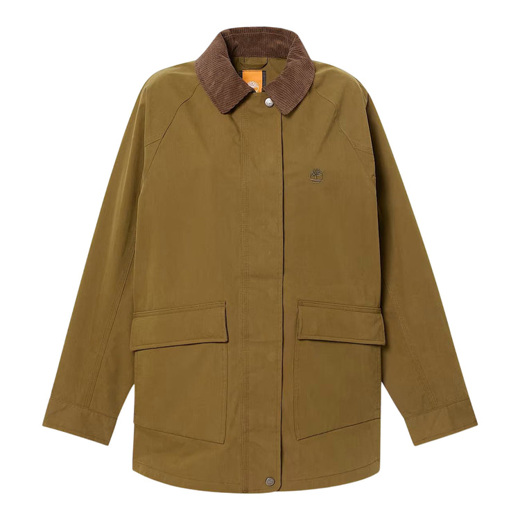 Cappotto impermeabile da donna in verde scuro