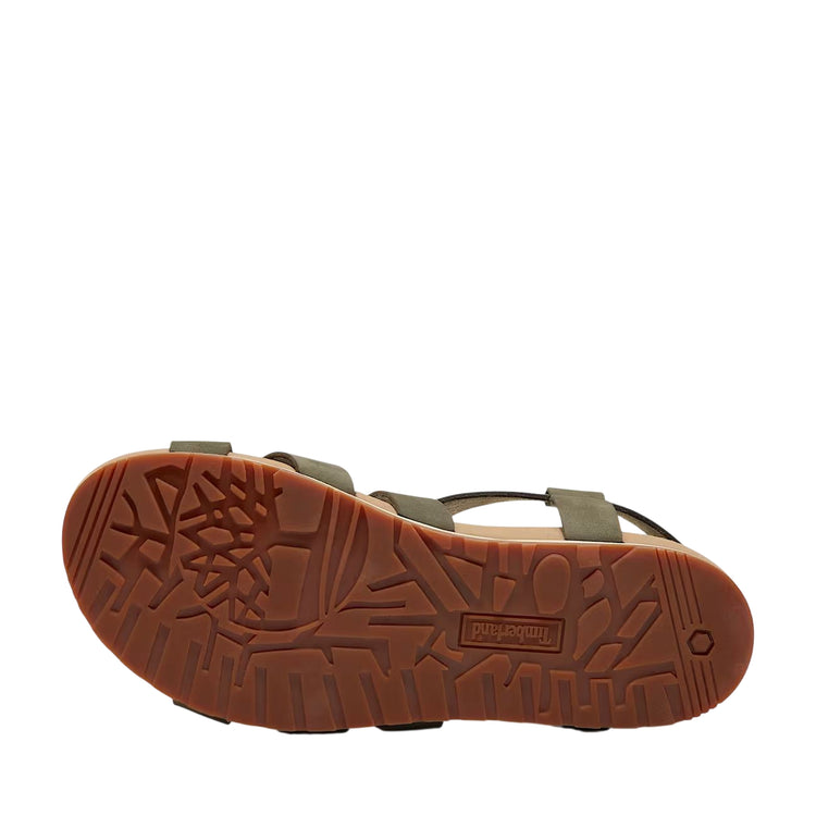 Sandalo Donna Malibu Waves con intrecci Verde scuro suola