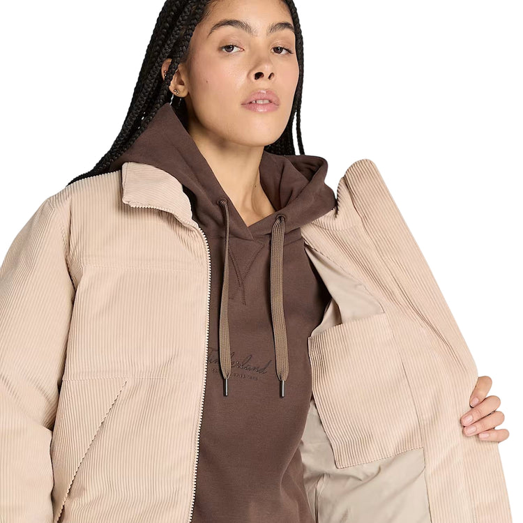 Piumino Donna in velluto a coste Welch Mountain Beige dettaglio interno