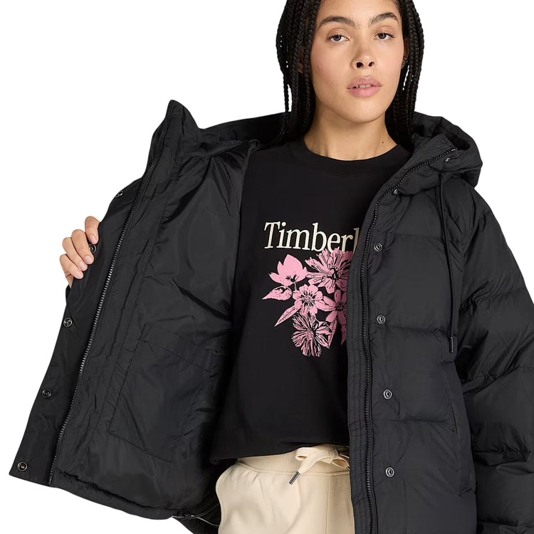 Piumino Donna in piuma riciclata Nero interno