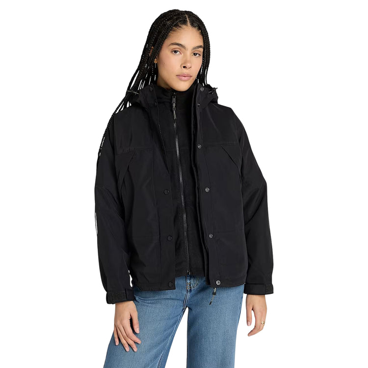 Giacca Donna 3 in 1 Impermeabile Winnick Nero modella frontale