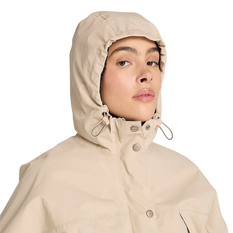 Giacca Donna 3 in 1 Impermeabile Winnick Beige dettaglio cappuccio