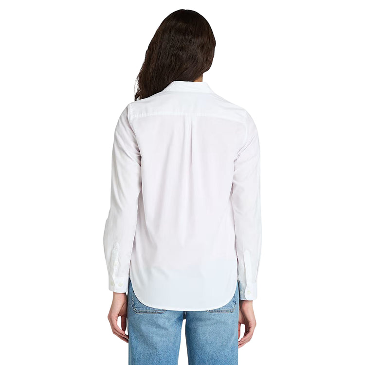 Camicia Donna Oxford in cotone Bianco modella retro