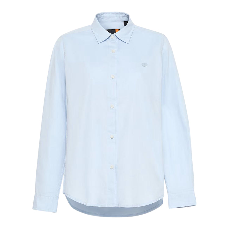 Camicia Donna Oxford Long-Sleeve Celeste, con colletto classico