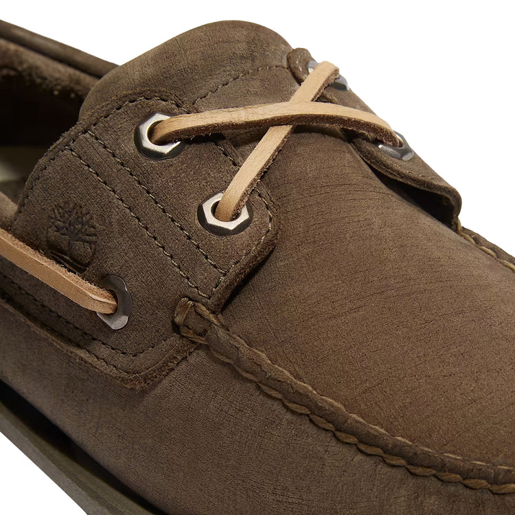 Scarpe da Barca Classic da Uomo in Verde oliva dettaglio
