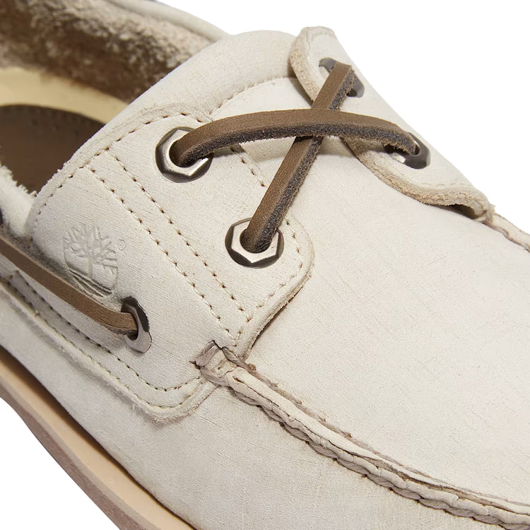 Scarpe da Barca Classic da Uomo in Bianco dettaglio