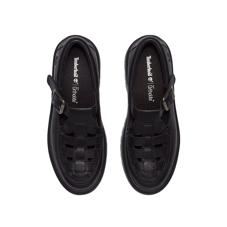 Stone Street Platform Buckle Shoe Black