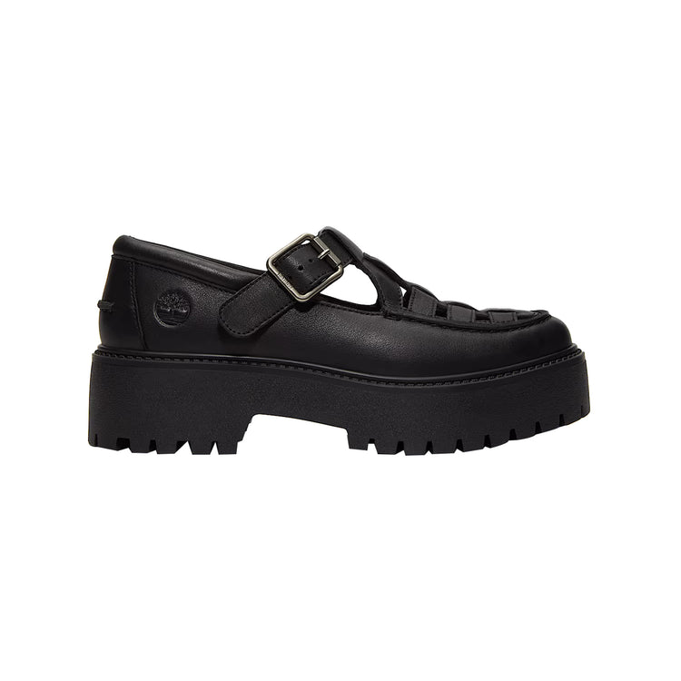 Stone Street Platform Buckle Shoe Black