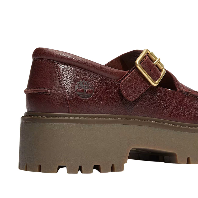 Scarpe Donna con Plateau e Fibbia Stone Street Bordeaux dettaglio retro