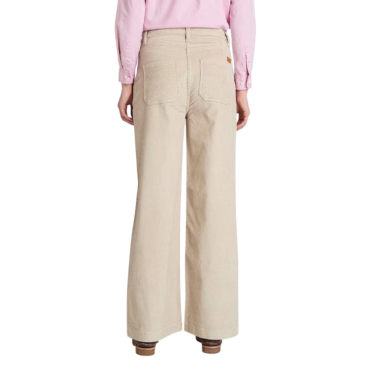 Pantaloni Donna in velluto a coste Délavé Beige modella retro