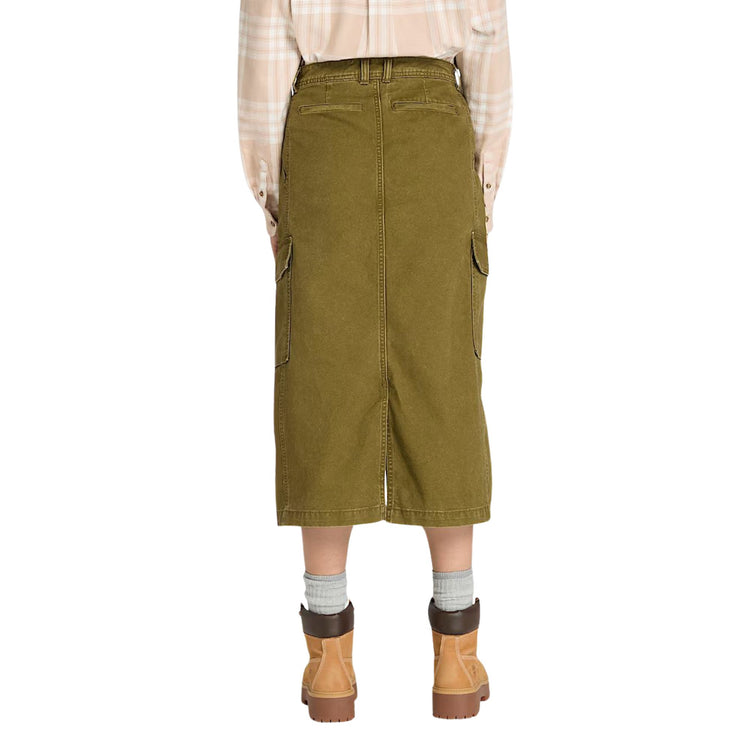 Gonna Cargo da Donna in Verde oliva modella retro