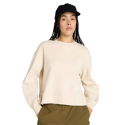 Felpa Donna Girocollo Lush Comfort Beige modella frontale