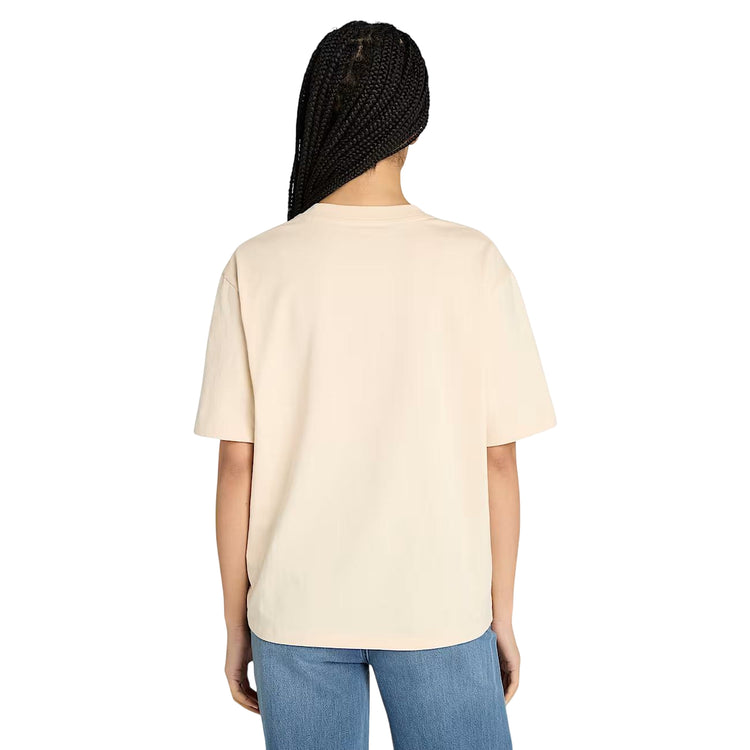 T-shirt Donna Lush Comfort Beige modella retro