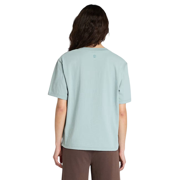 T-shirt Donna Lush Comfort Verde acqua modella retro