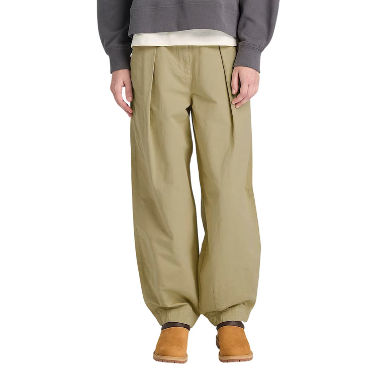 Pantaloni Donna Utility Cotone e Lino Verdi