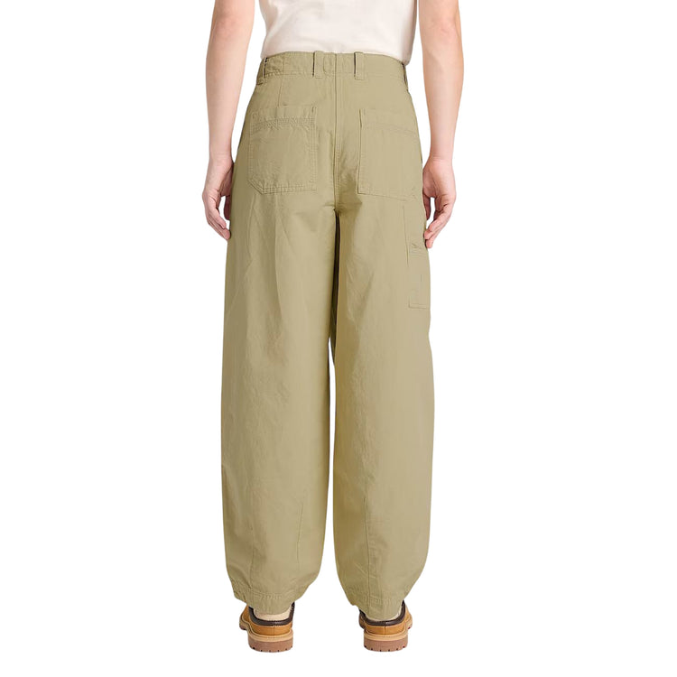 Pantaloni Donna Utility Cotone e Lino Verdi