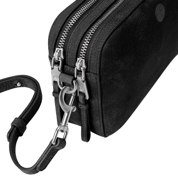 Borsa a tracolla Donna in morbida pelle nera dettaglio