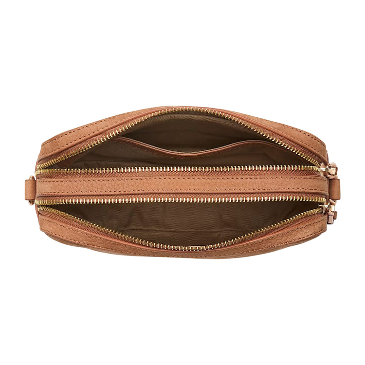 Borsa a tracolla Donna in morbida pelle marrone interno
