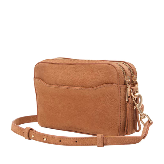 Borsa a tracolla Donna in morbida pelle marrone retro