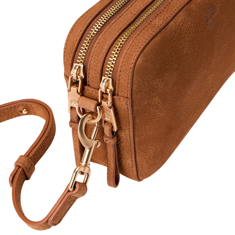 Borsa a tracolla Donna in morbida pelle marrone dettaglio