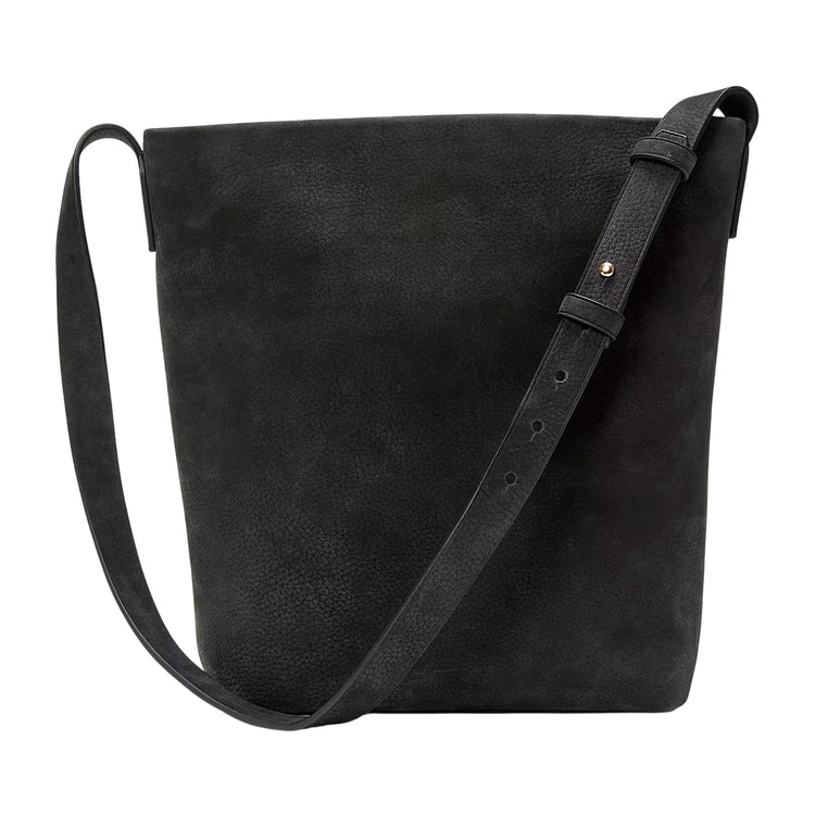 Borsa Donna Monospalla in morbida pelle nera retro