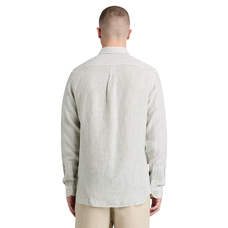Camicia Uomo Mill Brook in misto lino a righe modello retro