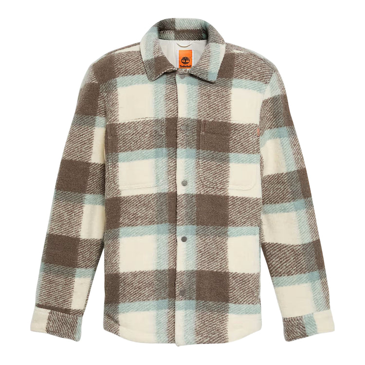 Giacca a camicia Uomo in misto lana Bianco