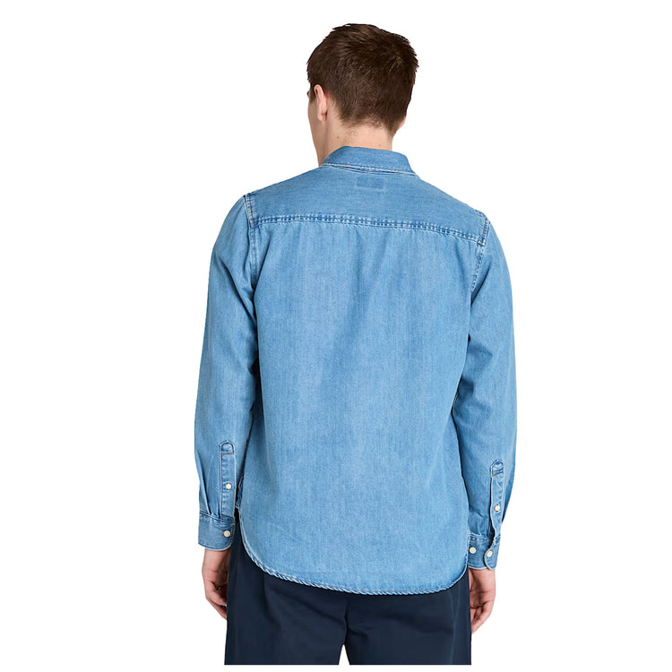 Camicia Uomo in denim con bottoni modello retro