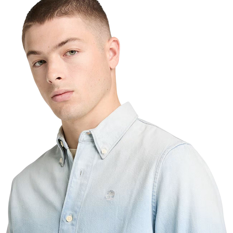 Camicia in Denim da Uomo in blu chiaro