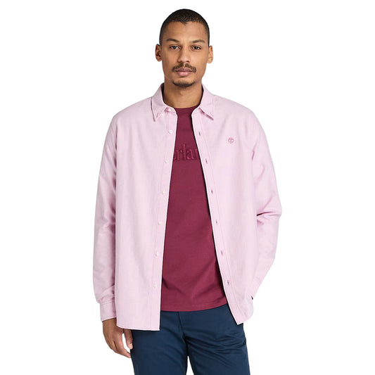 Camicia Uomo Oxford in Rosa modello frontale