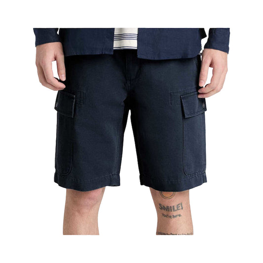 Bermuda Uomo con tasche cargo con bottone Blu frontale