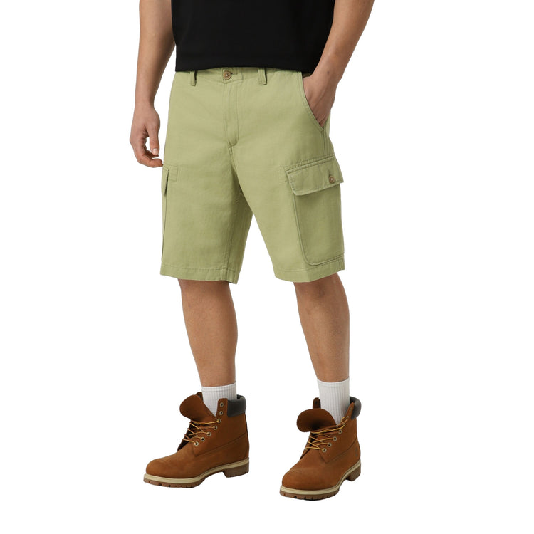 Bermuda Uomo con tasche cargo con bottone Verde modello frontale