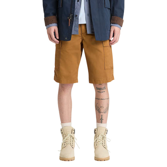 Bermuda cargo Uomo in Giallo scuro modello frontale