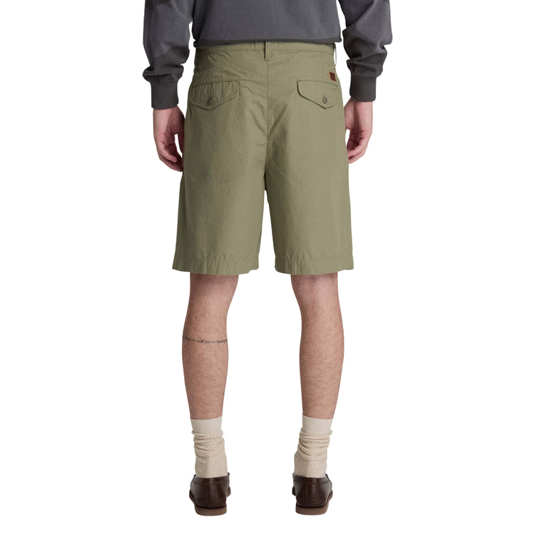 Bermuda Uomo in popeline tinta unita verde modello retro