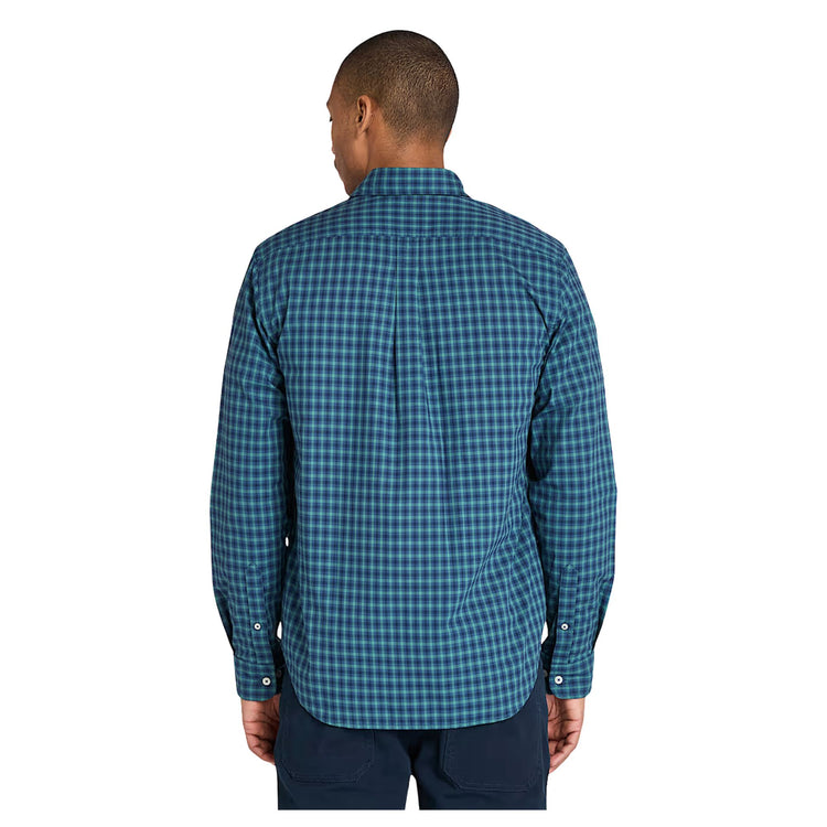 Camicia Uomo a quadretti in popeline blu modello retro