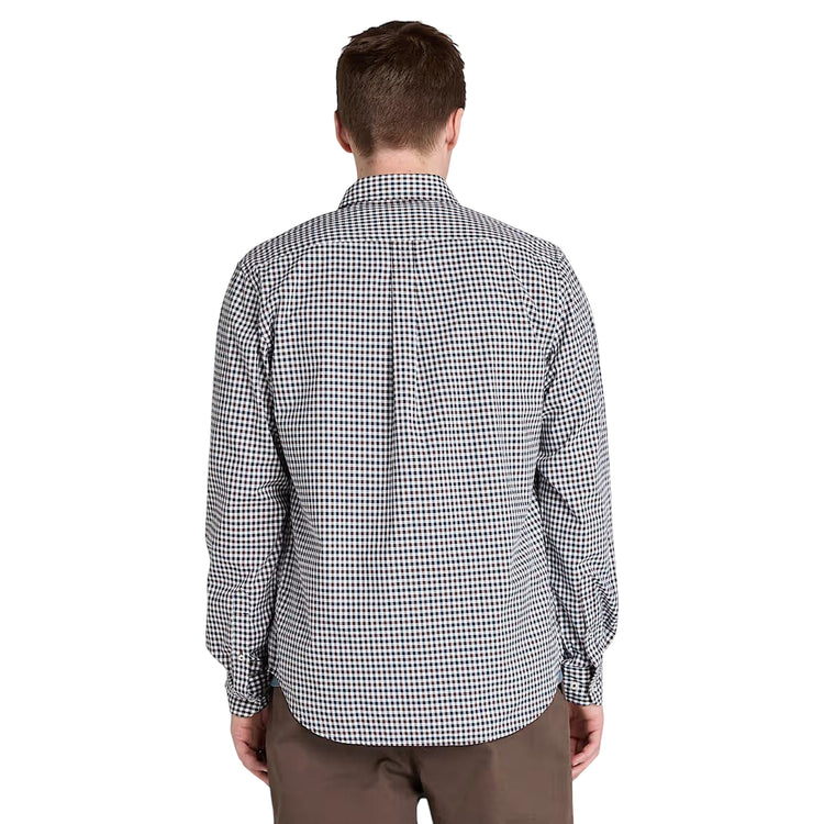 Camicia Uomo a quadretti in popeline marrone modello retro