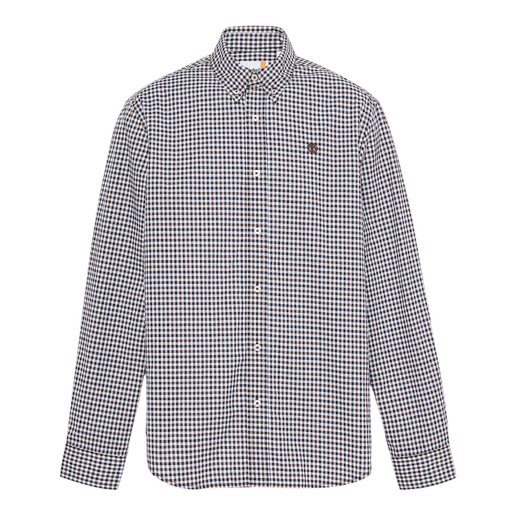 Camicia Uomo a quadretti in popeline marrone