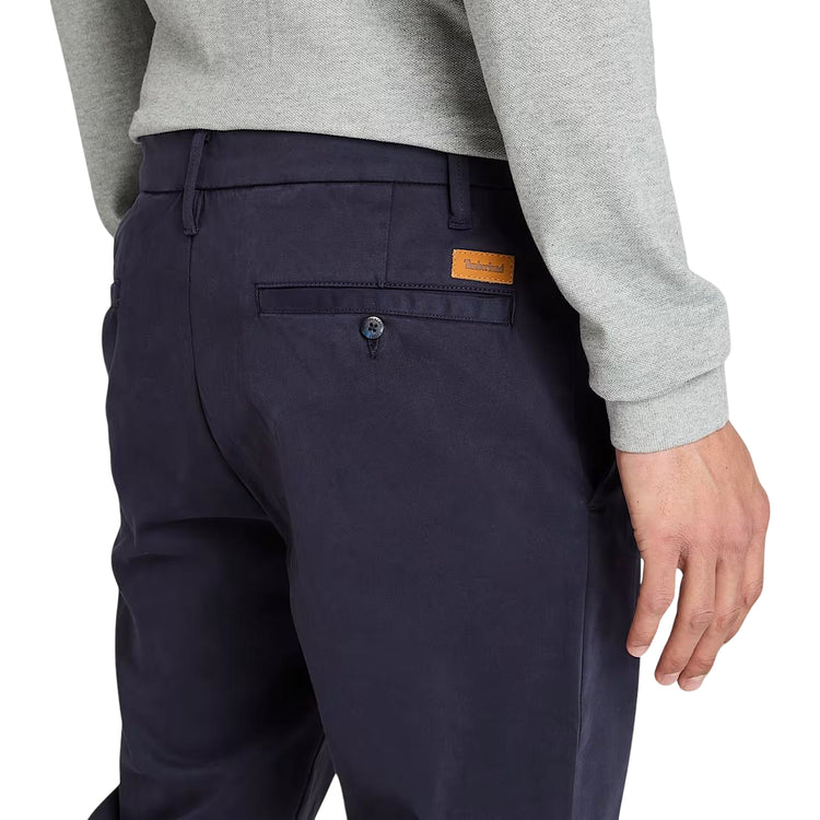 Pantaloni Uomo Chino Claremont Blu scuro dettaglio retro