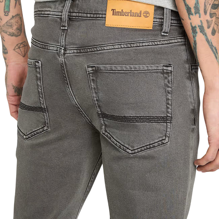 Pantaloni Uomo a 5 tasche Délavé Sandown denim grigio dettaglio retro