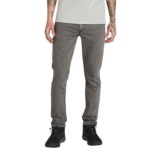 Pantaloni Uomo a 5 tasche Délavé Sandown denim grigio modello frontale