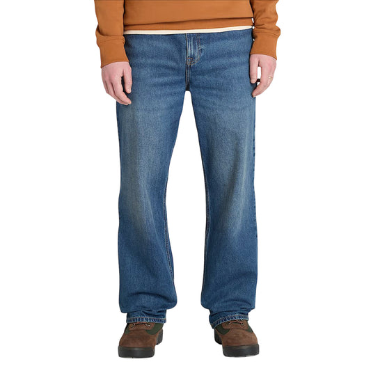 Pantaloni Uomo in Denim Ricamati Sandown modello frontale