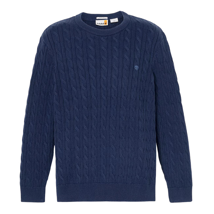Maglione Uomo girocollo a trecce Williams River Blu