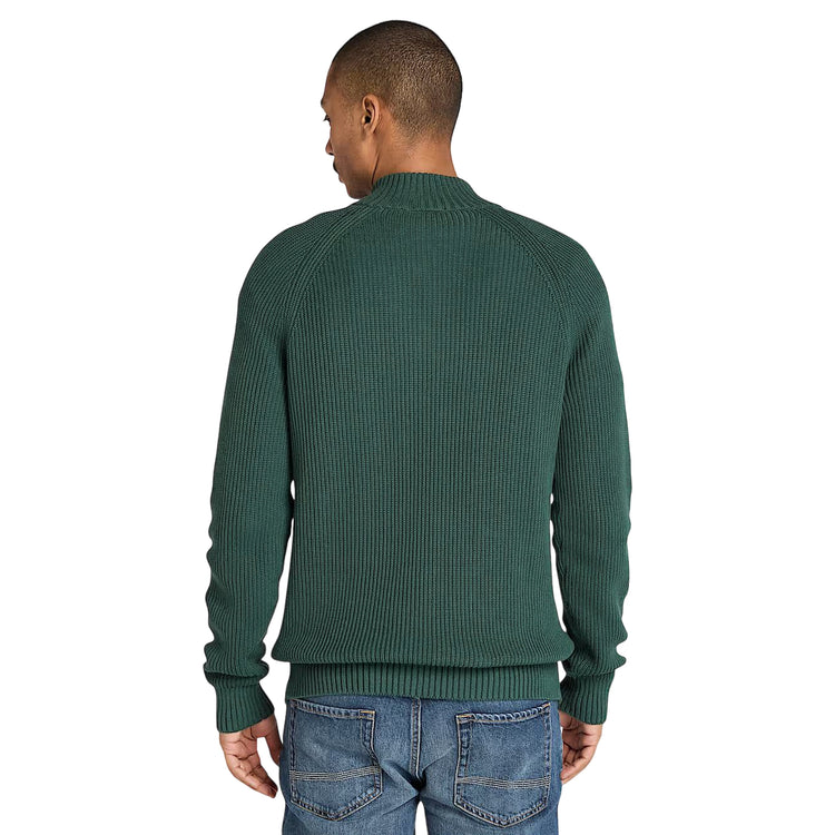 Maglione Uomo con zip a 1/4 Williams River Verde modello retro