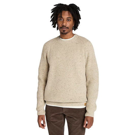 Maglione Uomo in filato pesante Beige modello frontale