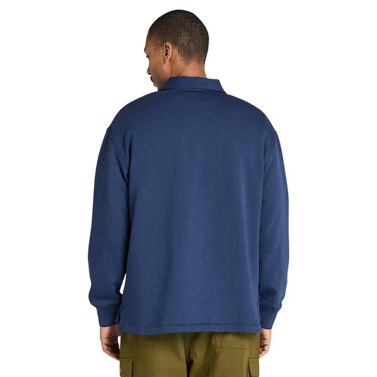 Felpa Uomo stile polo Blu scuro modello retro