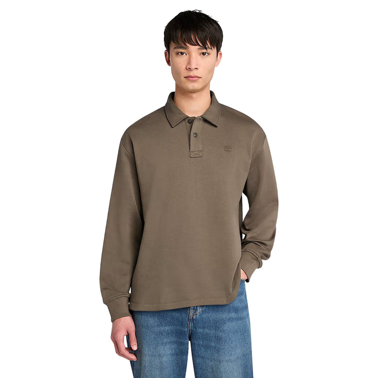 Felpa Uomo stile polo Marrone